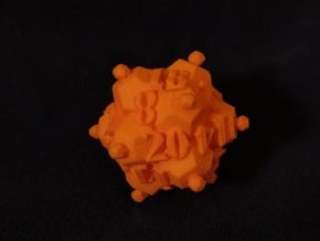 Merged Dice in Orange Processed Versatile Plastic: d20