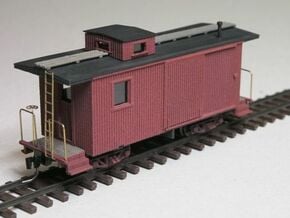 Nevada County NGRR Caboose HOn3 in White Natural Versatile Plastic