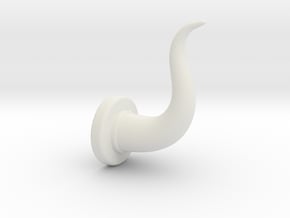 Smooth Compound Curve Horn in White Natural Versatile Plastic