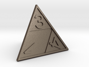 Triforce D4 in Polished Bronzed Silver Steel