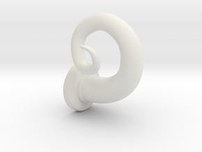 Smooth Cork-Screw Horn~Right~ in White Natural Versatile Plastic