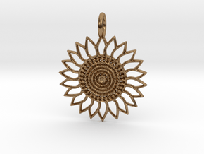 Sunflower Pendant in Natural Brass