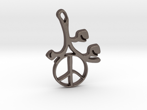 Earthly Spring Peace Sign by ~M. in Polished Bronzed Silver Steel