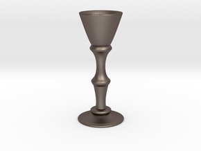Candle Holder Model S in Polished Bronzed Silver Steel