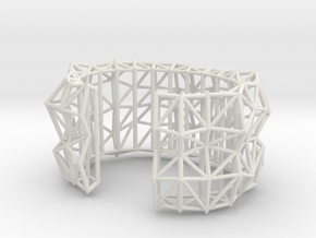 Faceted Cuff     in White Natural Versatile Plastic: Small