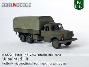 Tatra 148 VNM Pritsche mit Plane (N 1:160) in Smooth Fine Detail Plastic