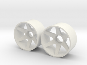 2x Llantas Mini-Z 21mm Trasera Offset 0 in White Natural Versatile Plastic