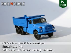 Tatra 148 S3 Dreiseitenkipper (N 1:160) in Smooth Fine Detail Plastic