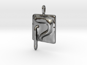 19 Qof Pendant in Polished Silver