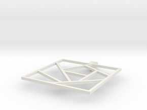 Crazy Quilt Pendant in White Natural Versatile Plastic