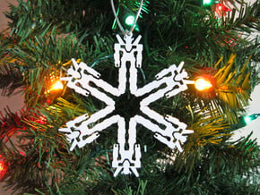 Snowflake Lion Force Ornament  in White Natural Versatile Plastic