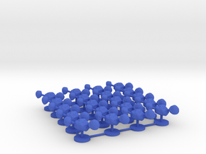 Game Piece, Asteroid Cluster, 20-set in Blue Processed Versatile Plastic