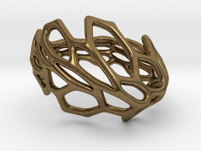 Hexawave Ring-S size in Natural Bronze