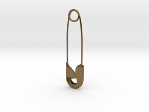 Safety Pin Charm in Natural Bronze: Medium