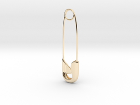 Safety Pin Charm in 14k Gold Plated Brass: Medium