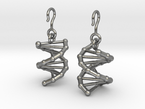 DNA Earrings in Natural Silver (Interlocking Parts)
