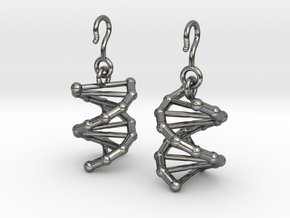 DNA Earrings in Polished Silver (Interlocking Parts)