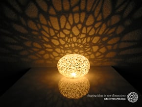 Voronoi Pearl Light Lamp No. 2 (10,5 cm) in White Processed Versatile Plastic