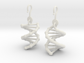 DNA Earrings (One Piece) in White Natural Versatile Plastic