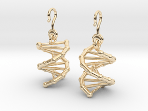 DNA Earrings (One Piece) in 14k Gold Plated Brass