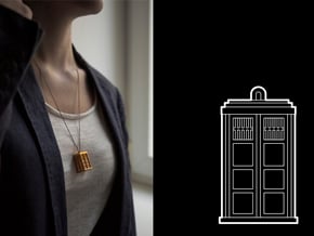 Dr. WHO - TARDIS Pendant in Polished Gold Steel