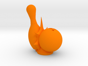 Bowling Trophy in Orange Processed Versatile Plastic: Small
