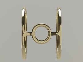 Minimalist Tie Fighter Ring in 14K Yellow Gold: 8 / 56.75