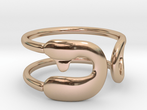 Safety Pin Ring in 14k Rose Gold Plated Brass: 4 / 46.5
