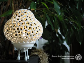 Short Space-Rocket LED-Tealight Lamp in White Processed Versatile Plastic