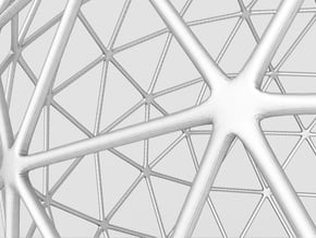 Geodesic Sphere (12cm) in White Natural Versatile Plastic