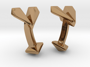 Paper Airplane Cufflinks  in Polished Brass