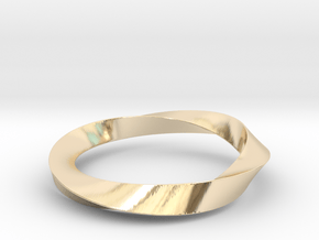 Mobius_wed_S in 14k Gold Plated Brass: Small