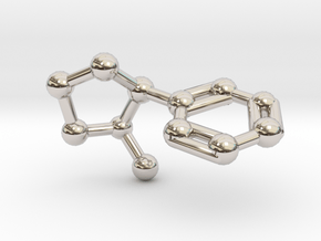 Nicotine Molecule Necklace Keychain in Rhodium Plated Brass