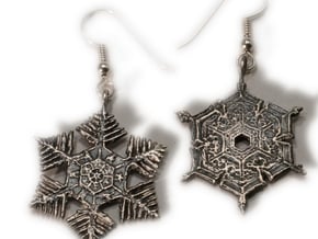 Snowflake Pendant/Earring in Natural Silver