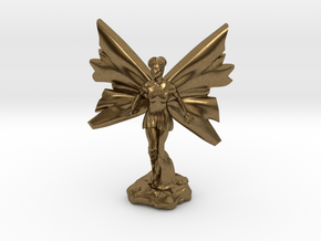 Fairy with large wings, in flight 30mm scale in Natural Bronze