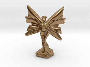 Fairy with large wings, in flight 30mm scale in Natural Brass