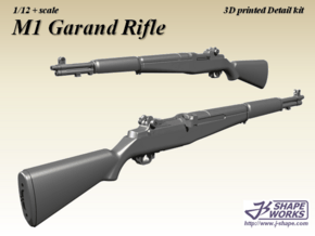 1/12+ M1 Garand rifle in Smoothest Fine Detail Plastic: 1:12