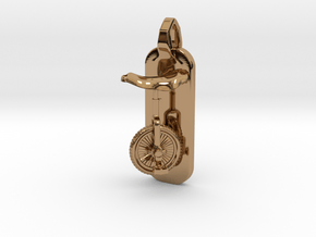 Unicycle Pendant in Polished Brass