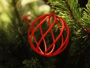 spiral christmas ball small in Red Processed Versatile Plastic