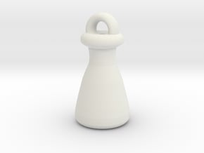 Erlenmeyer Keychain in White Natural Versatile Plastic