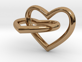 Two hearts in Polished Brass (Interlocking Parts)