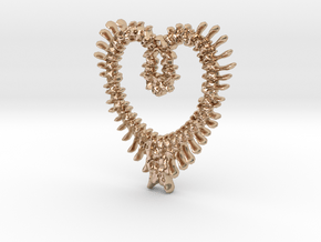 chunky big vertebrae heart in 14k Rose Gold Plated Brass