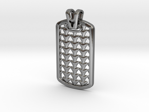 HOUNDS TOOTH DOG TAG 2 in Polished Silver
