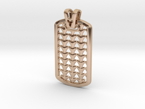 HOUNDS TOOTH DOG TAG 2 in 14k Rose Gold Plated Brass