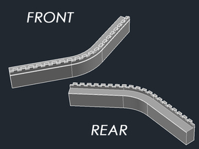 Roman 90° Curved Hadrian Wall Section 1 (6mm) in White Natural Versatile Plastic