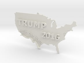 Trump 2016 USA Ornament - Build The Wall! in White Natural Versatile Plastic