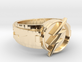 V3 Flash ring Size 11.5 21.08mm in 14k Gold Plated Brass