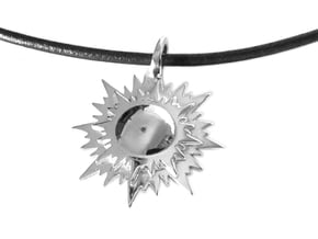 "doppio sole" pendant (cm 2,6) in Polished Silver