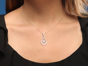 Droplet Pendant in Natural Silver