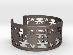 Snowflake Bracelet Medium in Polished Bronzed Silver Steel